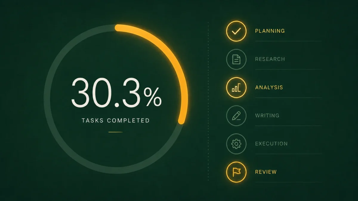 Benchmark showing 30.3 percent autonomous task completion for the best AI agent tested