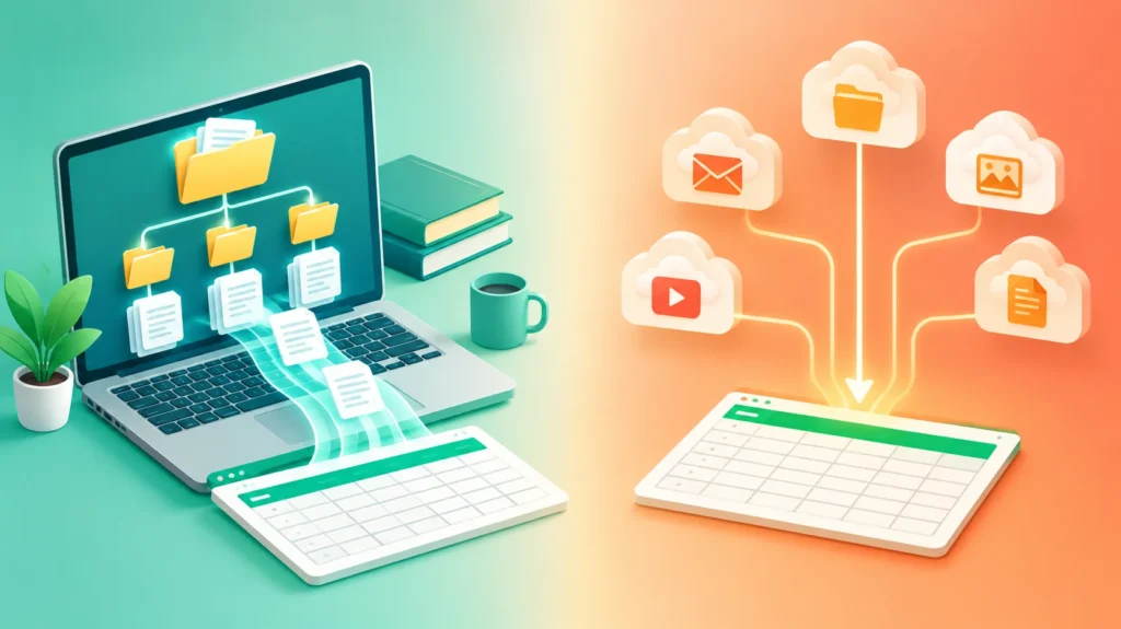 Local folder access compared with cloud connector access for AI bookkeeping workflows