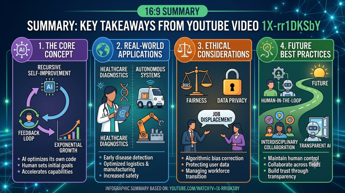 Sixteen by nine summary infographic generated by Nano Banana 2 from a YouTube video