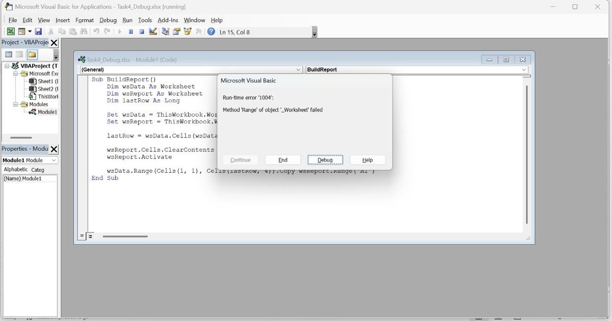 Run-time error 1004 Method Range of object Worksheet failed in Excel VBA